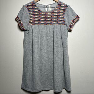 Uncle Frank Anthropologie Women Dress XS Gray Shirt Boho Embroidered Peasant